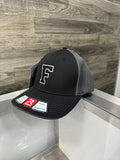 Black and Dark Gray Fitted Hat
