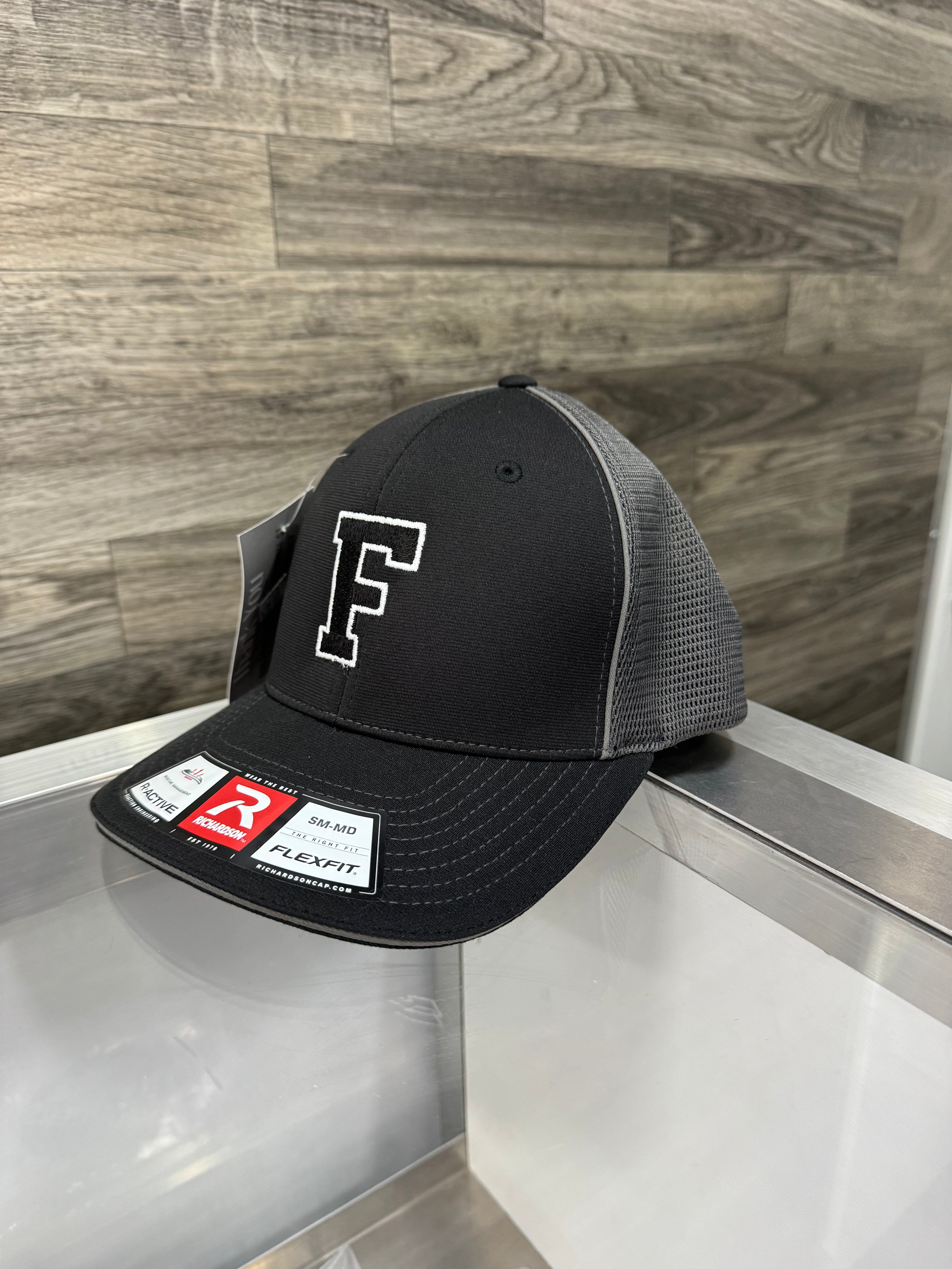 Black and Dark Gray Fitted Hat